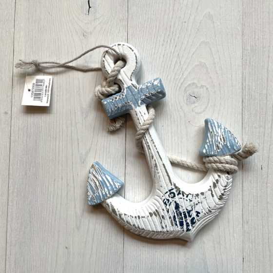Décoration à suspendre ancre en bois