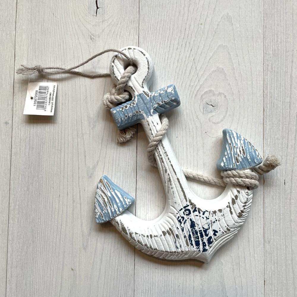Décoration à suspendre ancre en bois