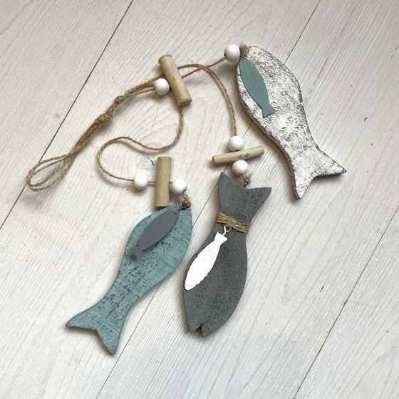 Guirlande poissons bois et métal