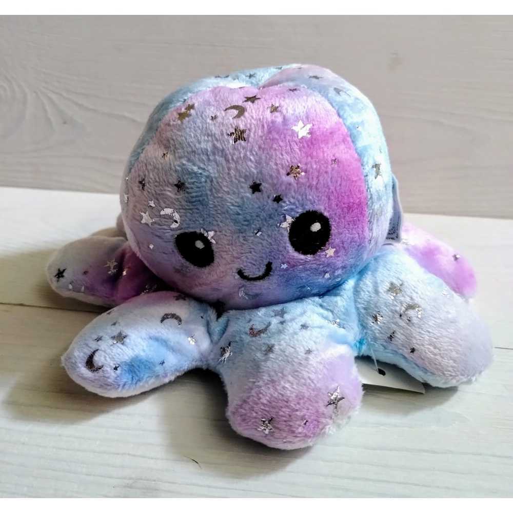Peluche Octopus retournable 20 cm avec motifs étoilés