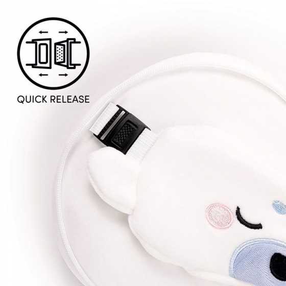 Coussin de Voyage Relaxeazzz Peluché 2-en-1 avec Masque Yeux Adoramals - Kai le Phoque