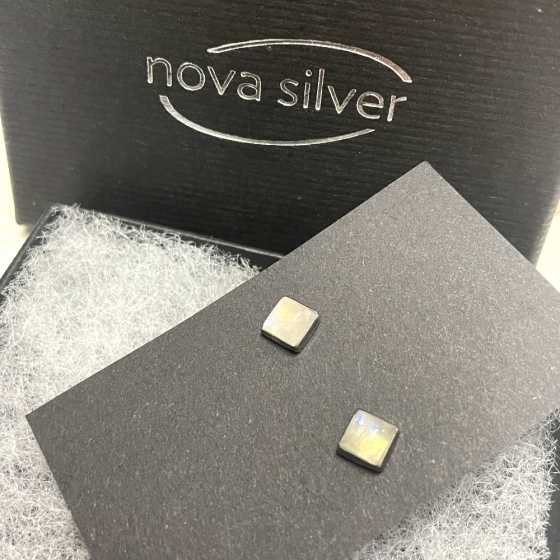 Quadrat Mondstein Ohrstecker 5mm