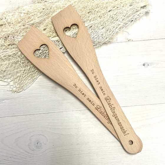 Spatule en bois "Du bist mein Lieblingsmensch"