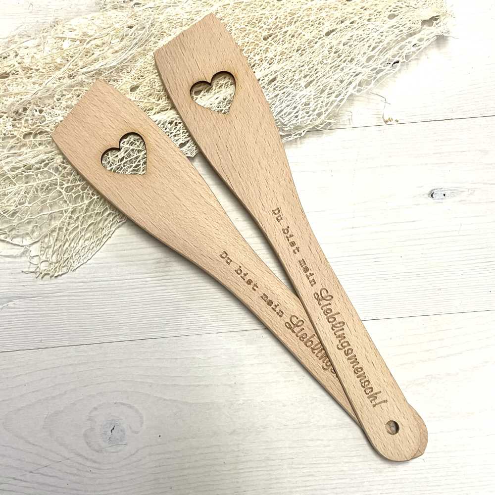 Spatule en bois "Du bist mein Lieblingsmensch"