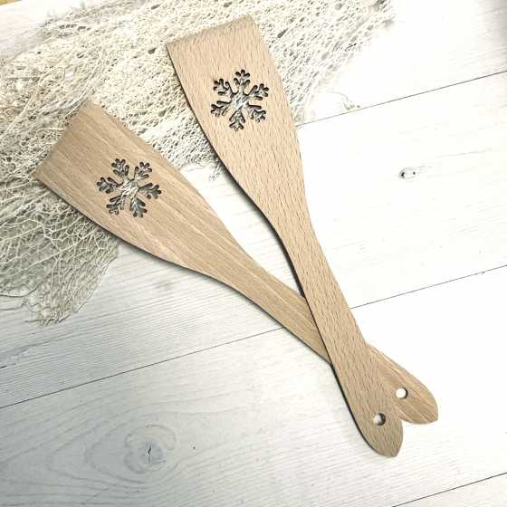 Spatule en bois flocons plate