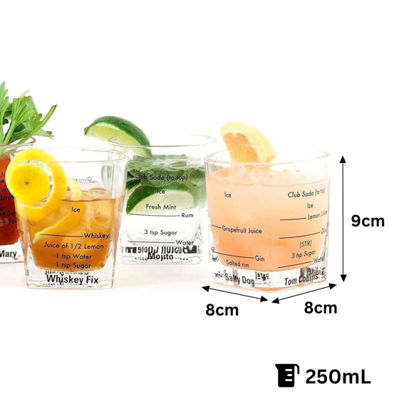 Set aus 4 Cocktailgläsern