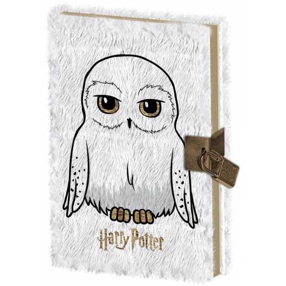 A5 Hedwig Fluffy Notizbuch mit Vorhängeschloss - Harry Potter