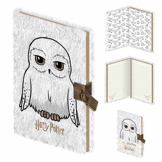 Carnet A5 Fluffy Hedwige avec cadenas - Harry Potter
