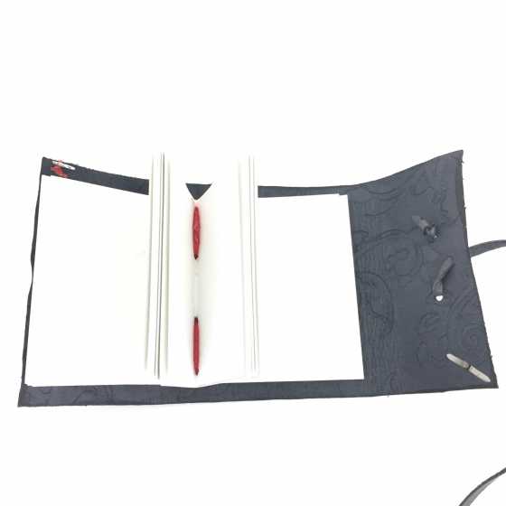 Kleines handgefertigtes Notizbuch aus Leder - Serie Anthrazit