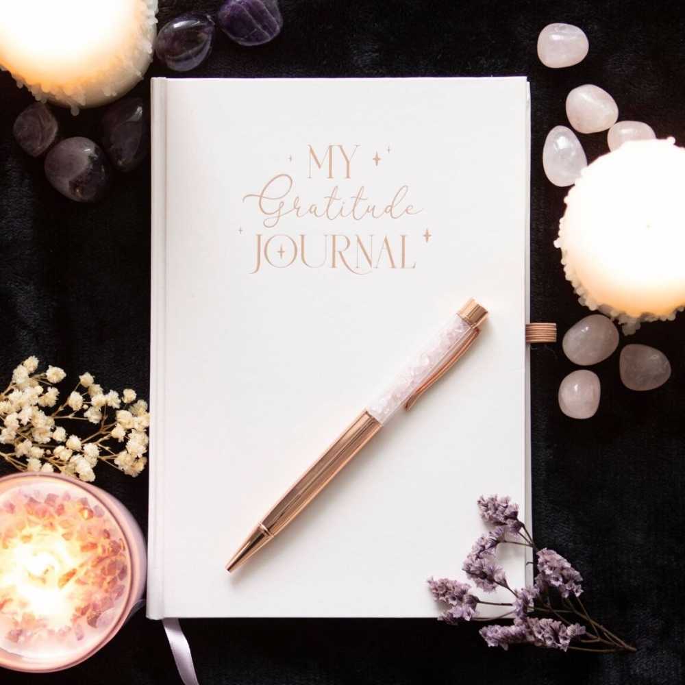 Journal de Gratitude avec Stylo Quartz Rose