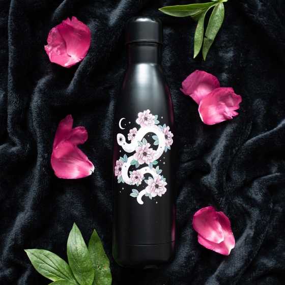 Wasserflasche aus Metall Floral Snake