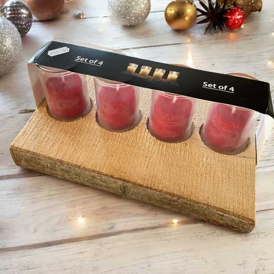 Lot de 4 bougies sur socle...