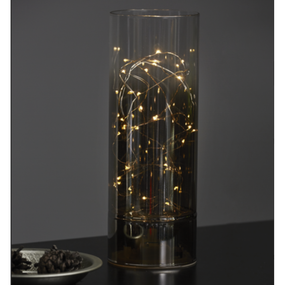 Lanterne décorative en verre fumé