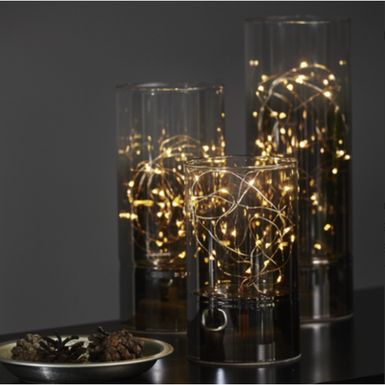 Lanterne décorative en verre fumé