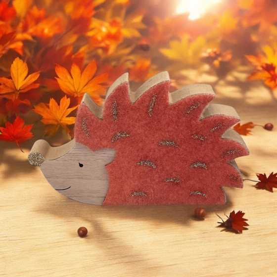 Hérisson en bois et feutre - Petit