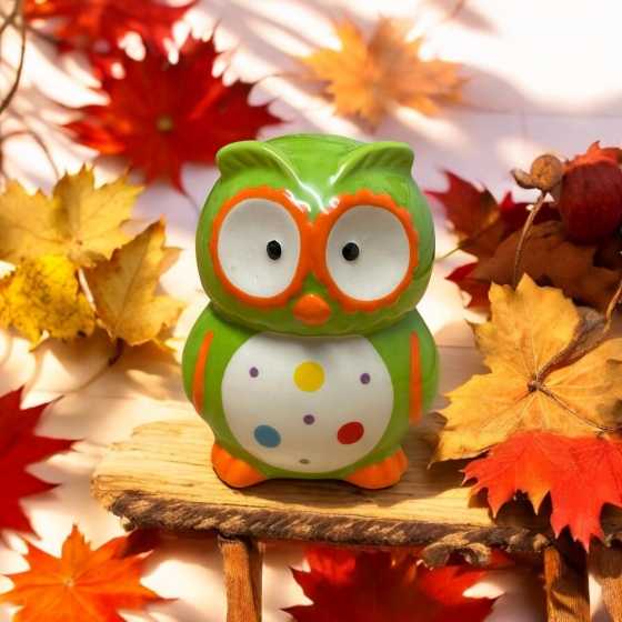 Tirelire hibou petite - Vert