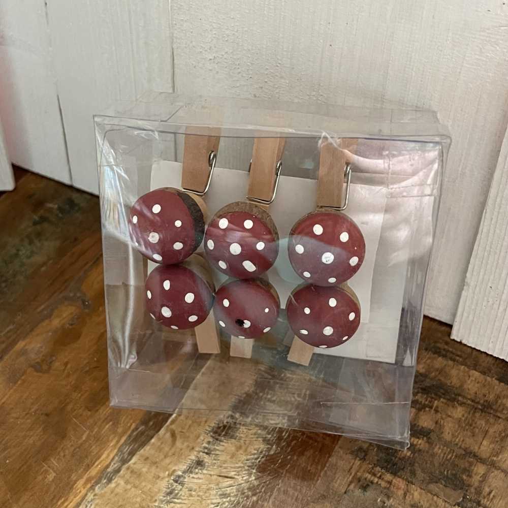 Boite de 6 pincettes champignons