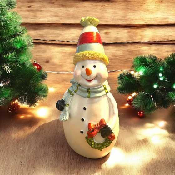 Grand bonhomme de neige en résine