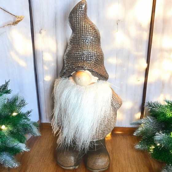 Grand lutin en terracotta avec barbe