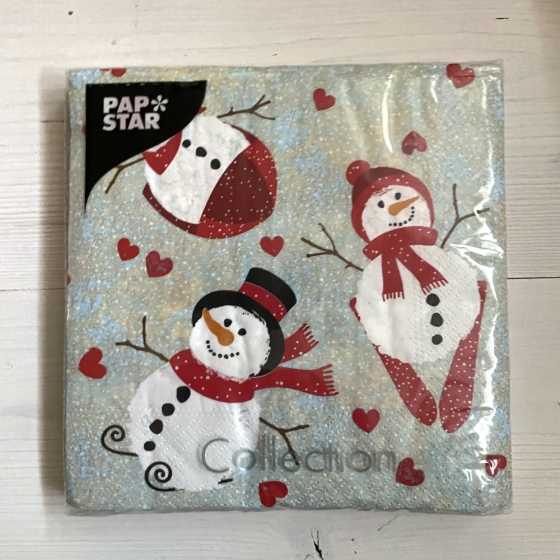 SERVIETTES Playing Snowmen,  decoration, table de noël, idées cadeaux
