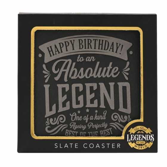 Untersetzer aus Schiefer Harvey Makin Legend - Happy Birthday