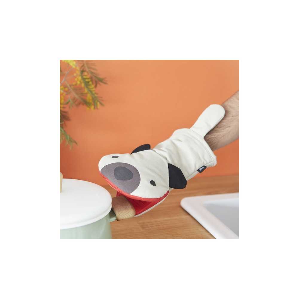 Topfhandschuh, Wuff! , beige, Polyester/Silikon