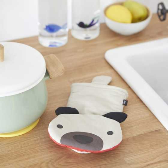 Topfhandschuh, Wuff! , beige, Polyester/Silikon