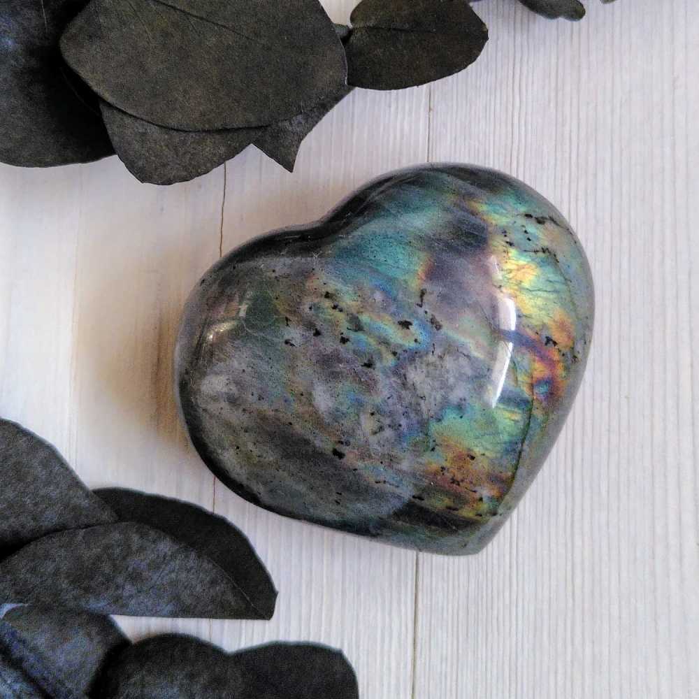 Coeur en Labradorite - 6 x 6cm