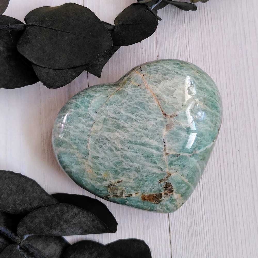 Coeur en Amazonite - 6,5 x 7,5cm