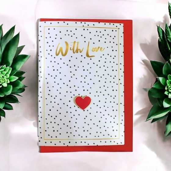 Carte cadeau avec pin's cœur