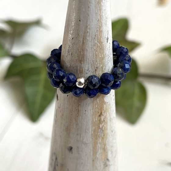 Bague Lapis Lazuli facettée et argent