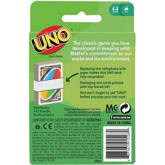 Uno 100% papier - Jeu de cartes