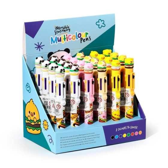 Mehrfarbiger Stift mit Hamburger-Topper