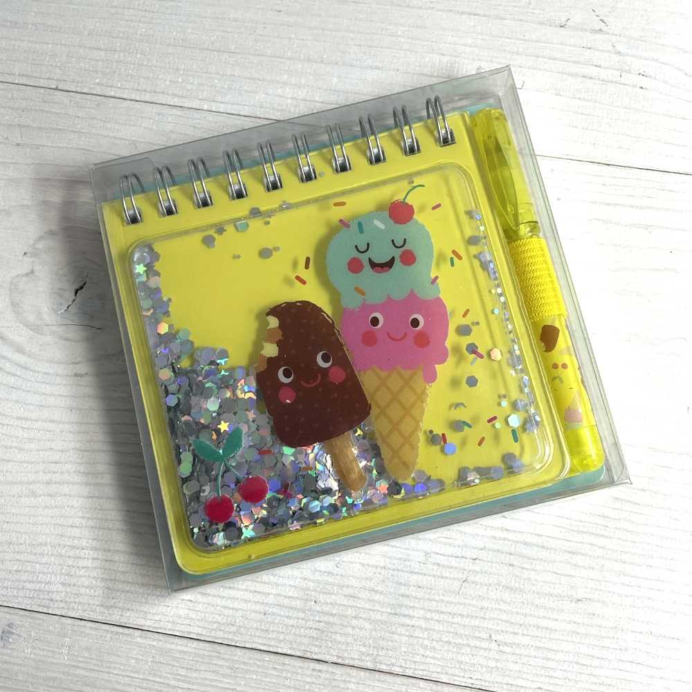 Petit carnet "Funny Glitter" jaune