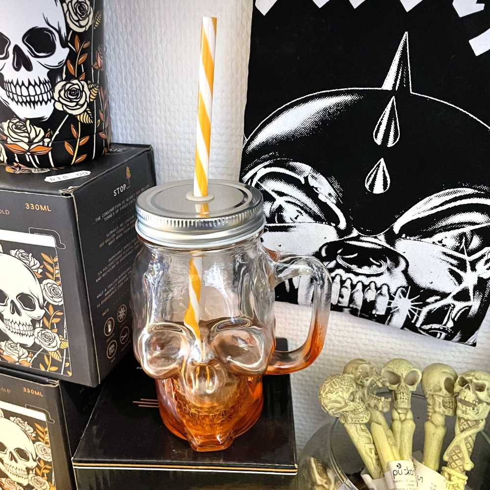 Glas Mason Jar Skull