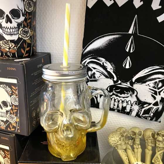 Glas Mason Jar Skull