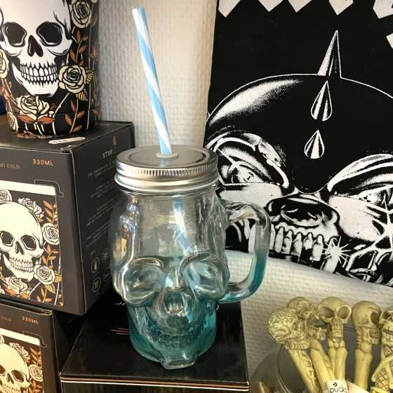 Glas Mason Jar Skull