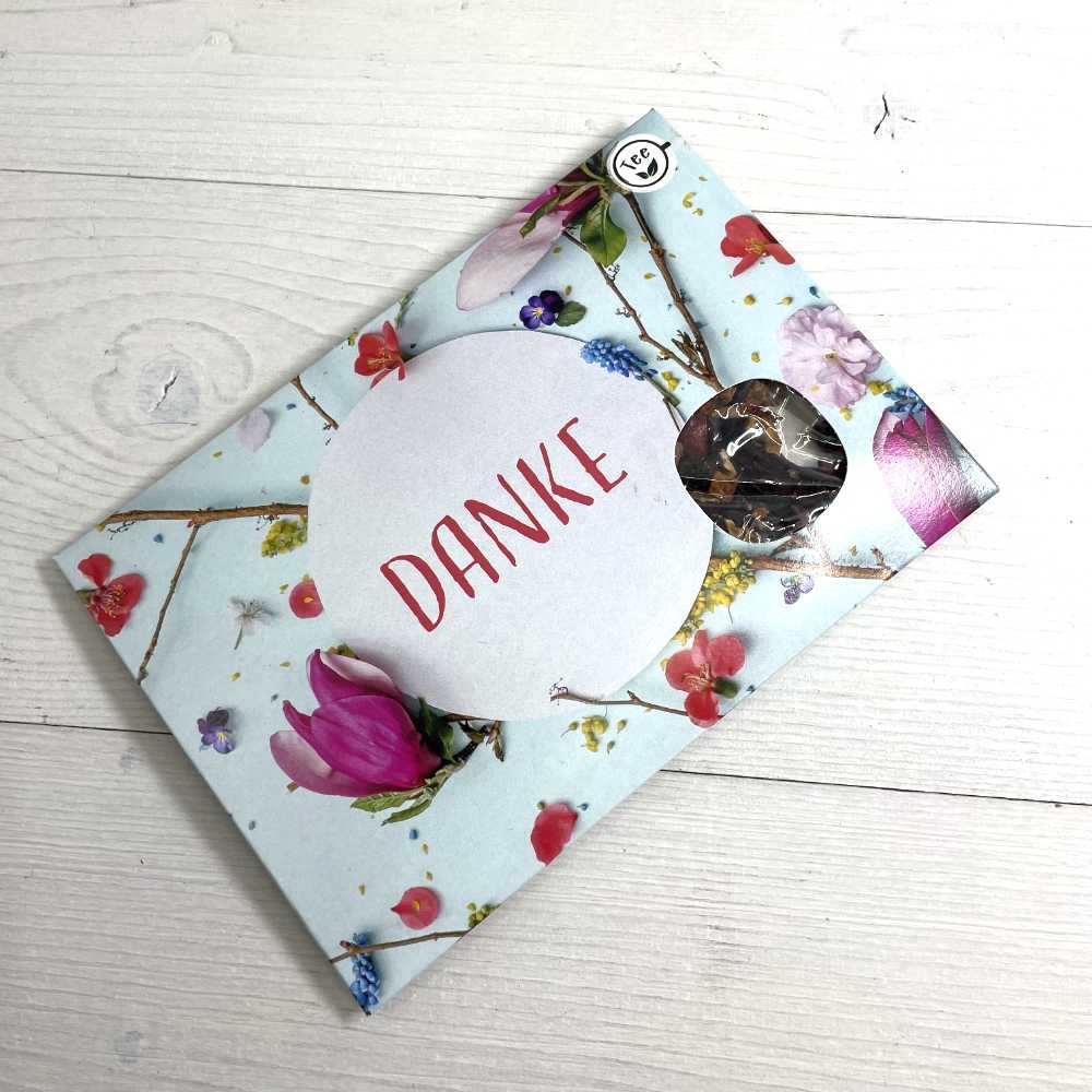 Danke - Teekarte im Umschlag