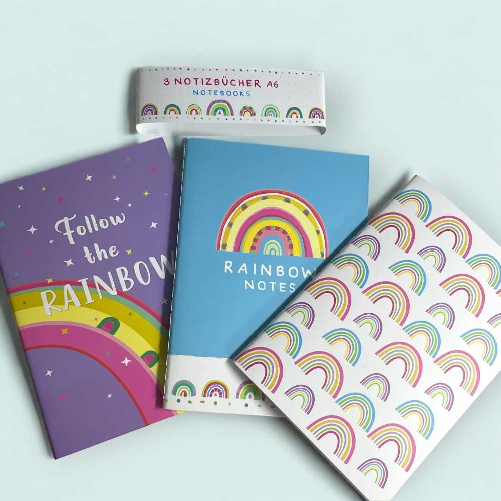Set de 3 Carnets A6 – Follow the Rainbow (40 pages)