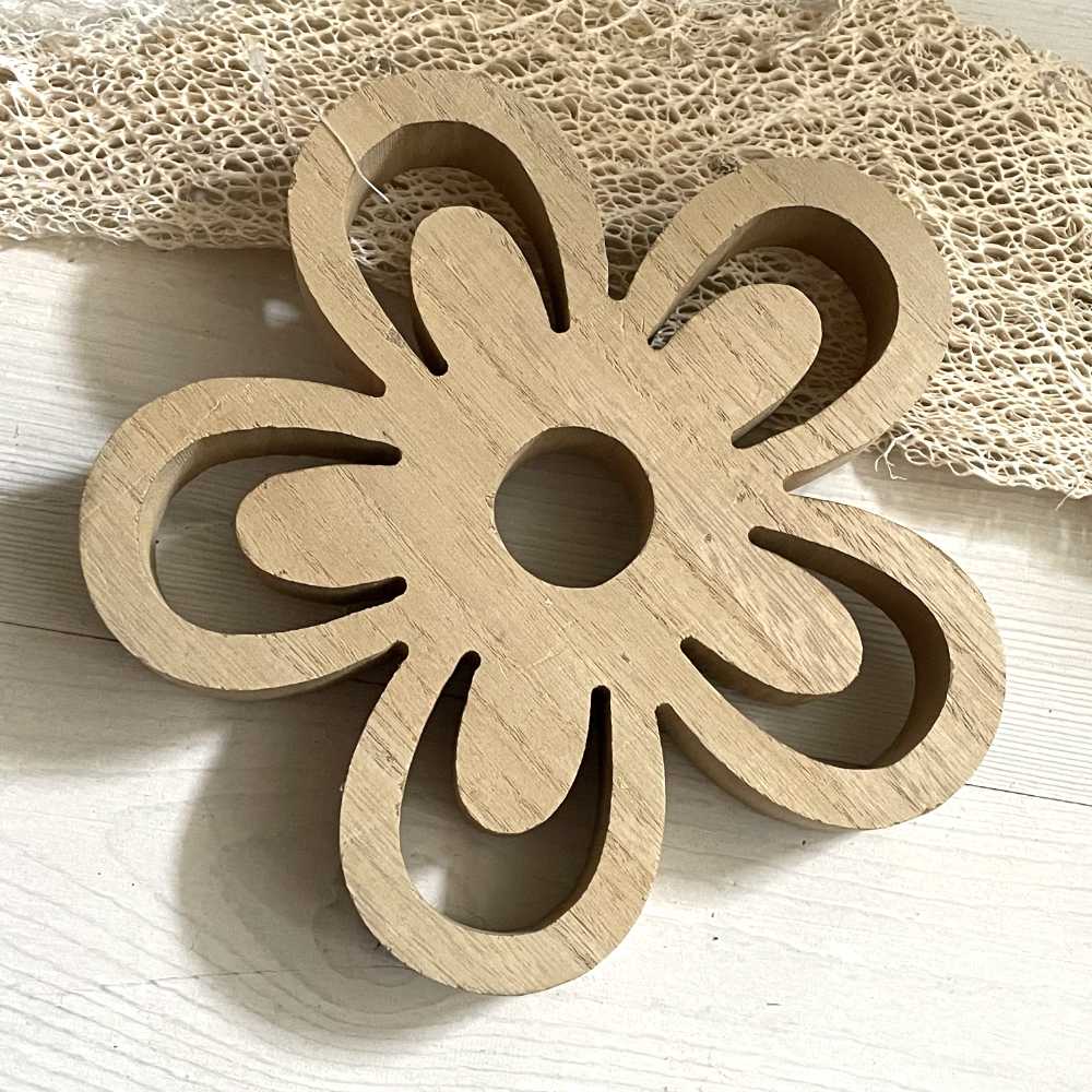 Fleur en bois grande