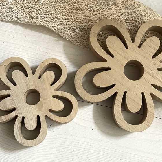 Fleur en bois grande