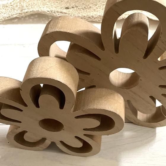 Fleur en bois grande