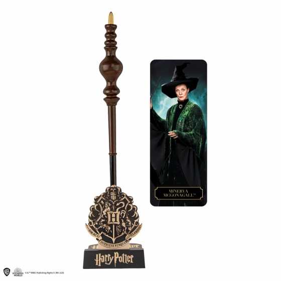 Stylo baguette avec socle & marque-page lenticulaire Minerva McGonagall - Harry Potter