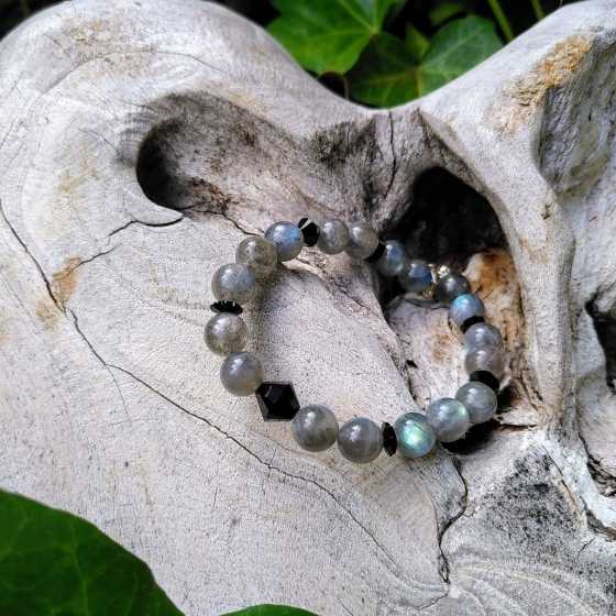 Bracelet en Labradorite et perles Swarovski