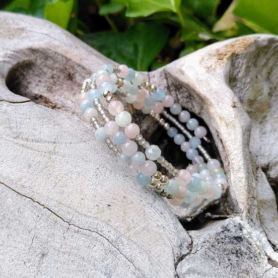 Bracelet en béryls naturels – Argent 925 – Clarté, douceur & alignement