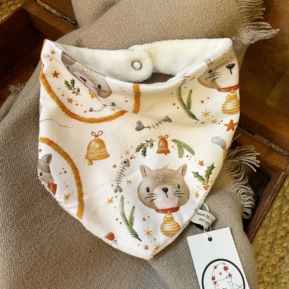 Bavoir Christmas Cat