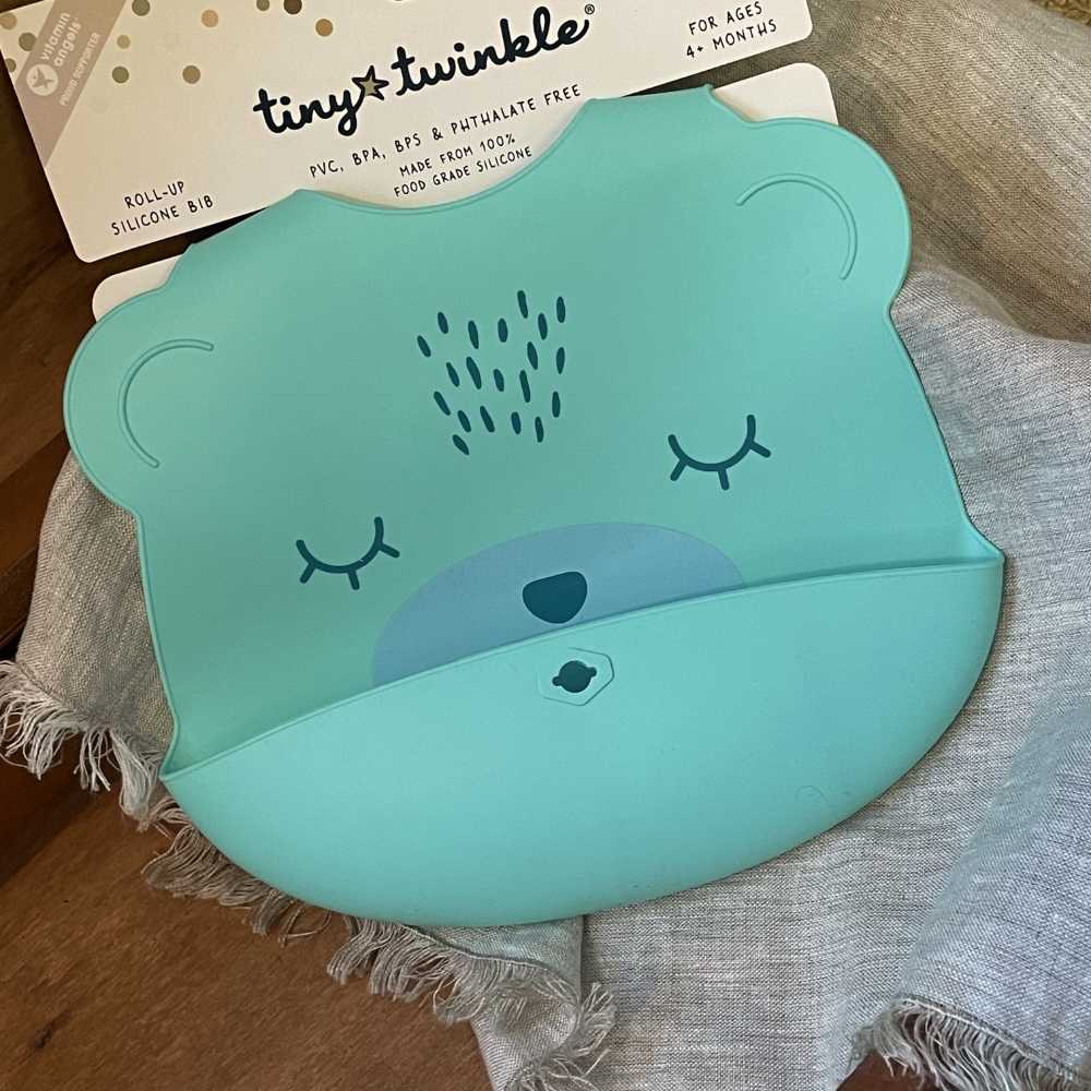 Mint Bear Silikon-Lätzchen - Tiny Twinkle