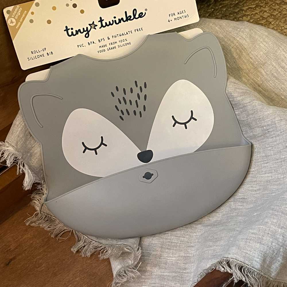 Grey Fox Silikon-Lätzchen - Tiny Twinkle