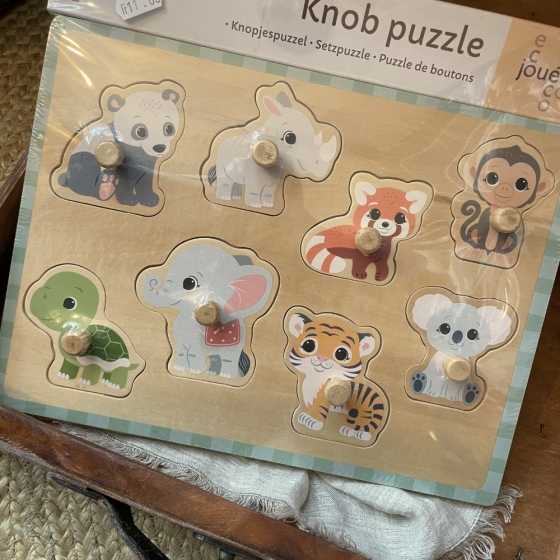Puzzle mit Knöpfen aus Holz The Wildies Family - Jouéco