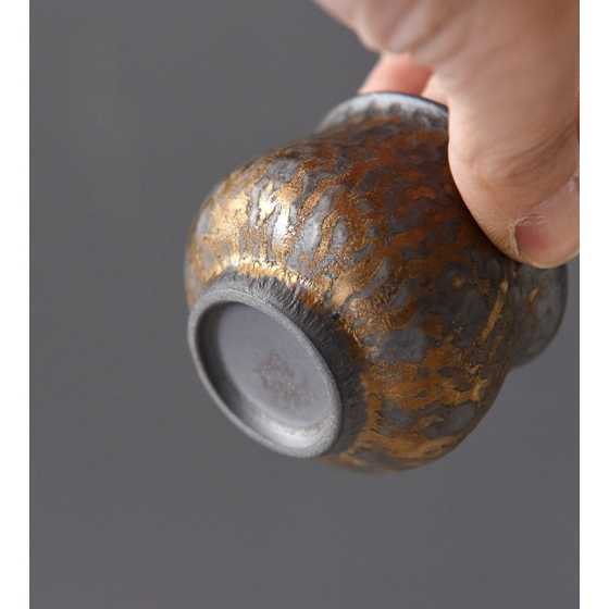 Tasse à thé dorée en céramique - Gohobi